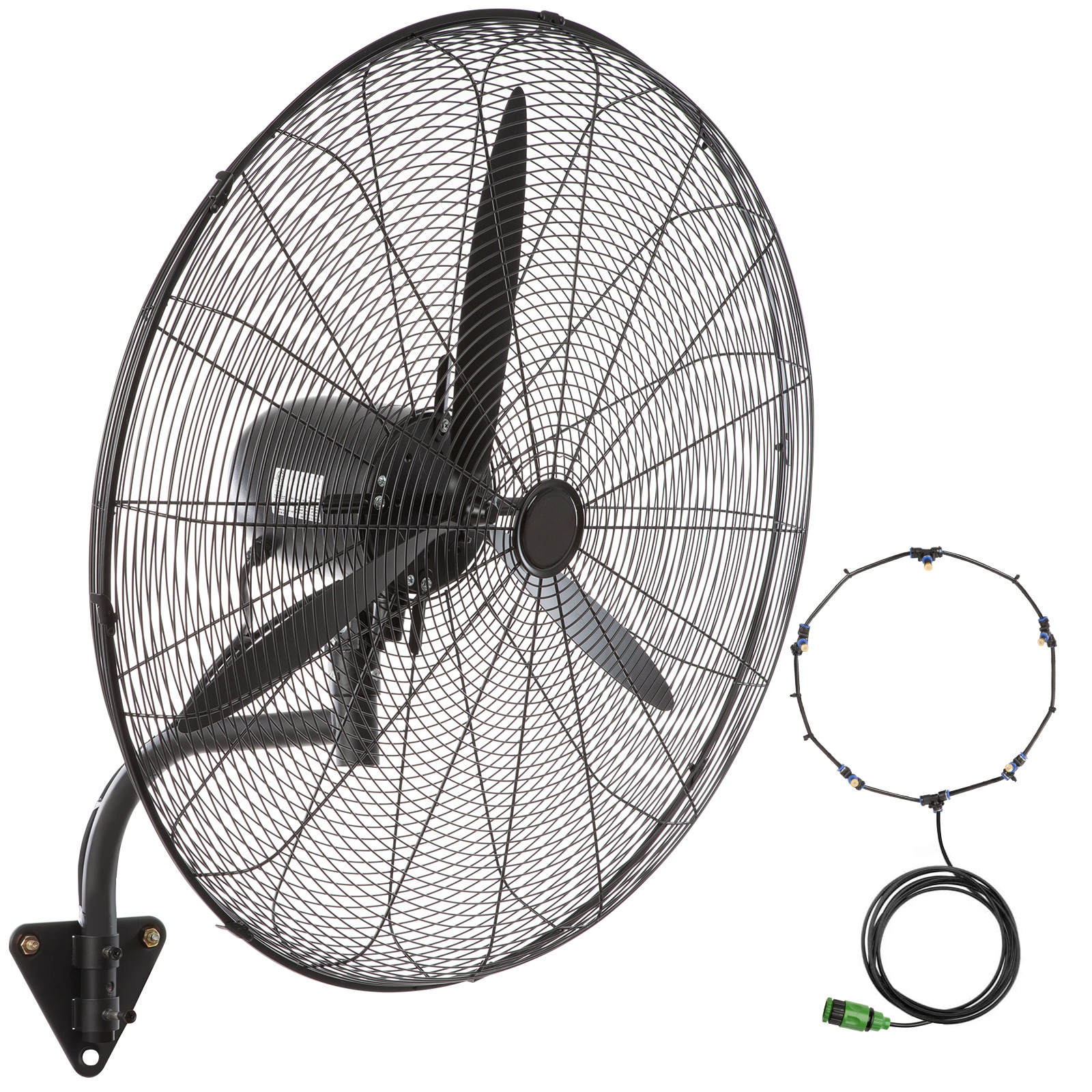Wall Mount Misting Fan Industrial Oscillating High Velocity Black_voghion.com